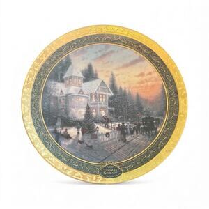 Thomas Kinkade Victorian Christmas Holidays Cherished Memories Plate 2000